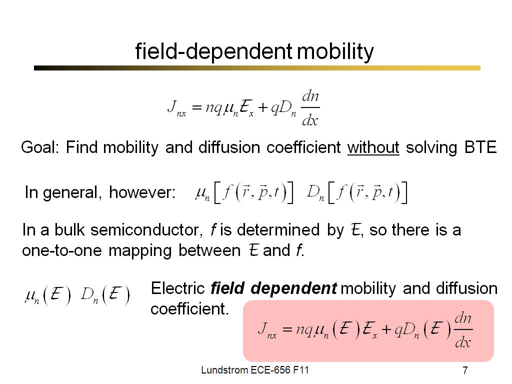 field-dependent mobility