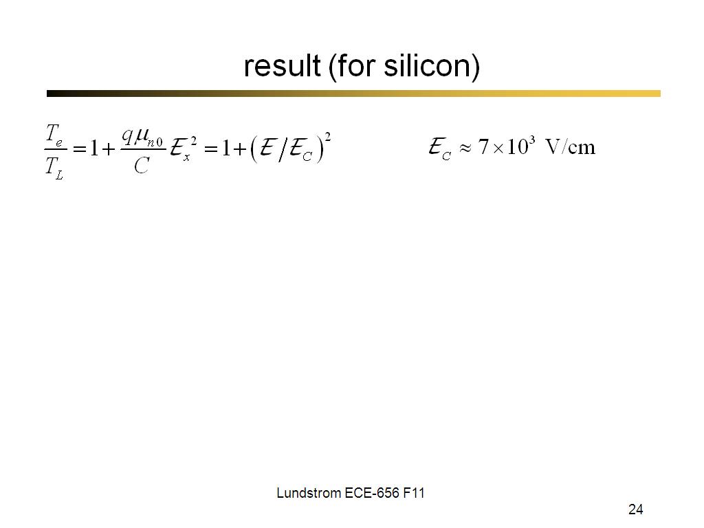 result (for silicon)