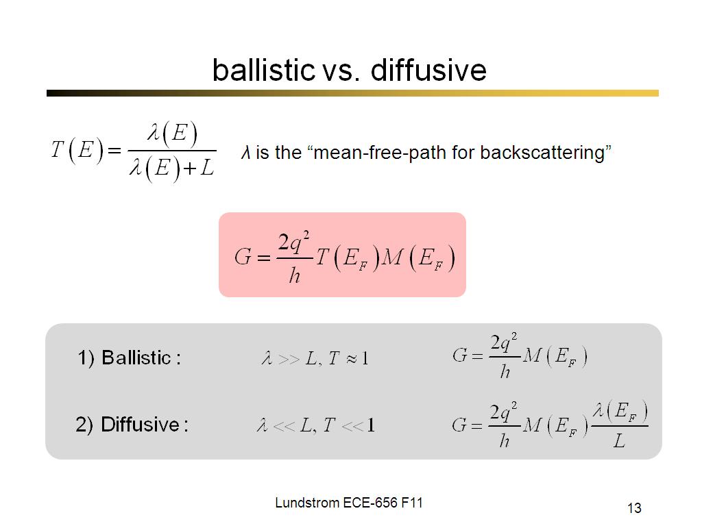 ballistic vs. diffusive