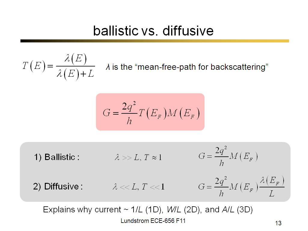 ballistic vs. diffusive