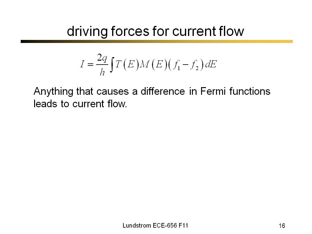 driving forces for current flow