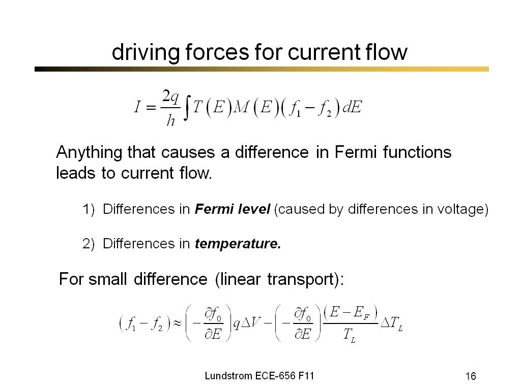 driving forces for current flow