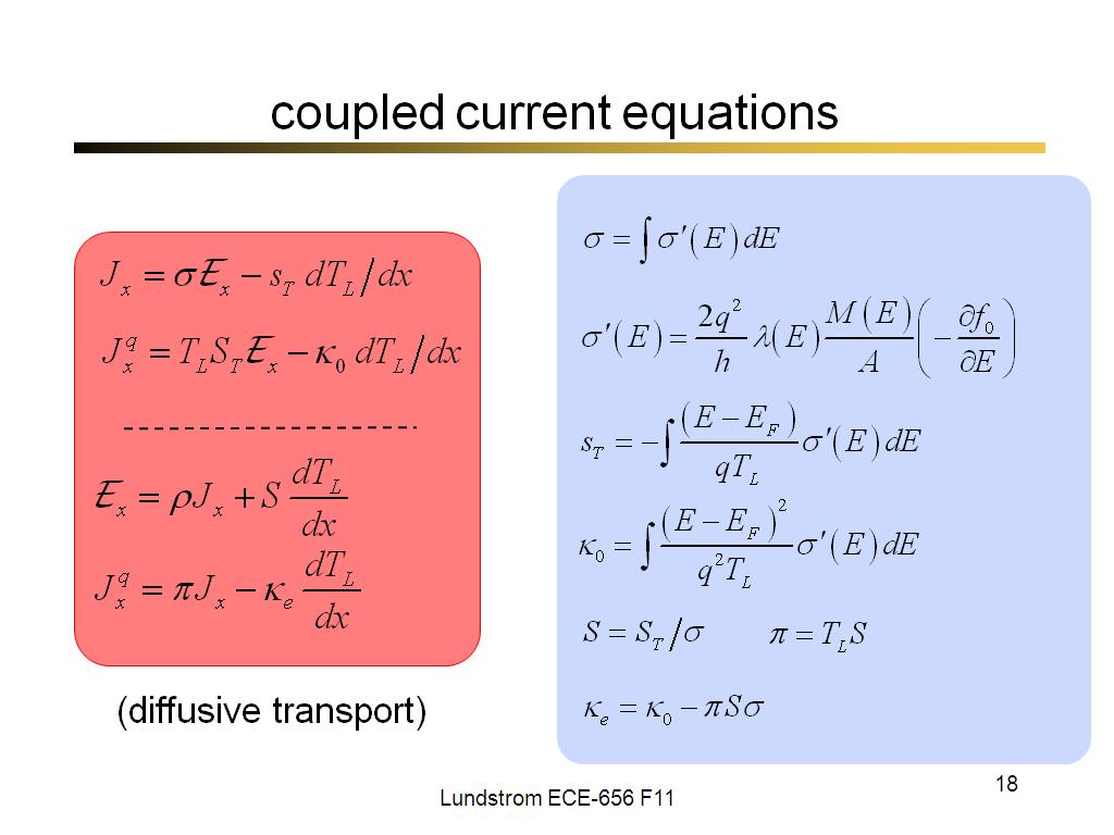 coupled current equations