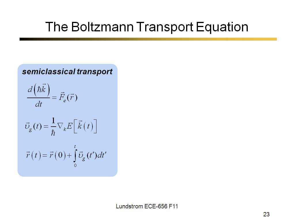 The Boltzmann Transport Equation
