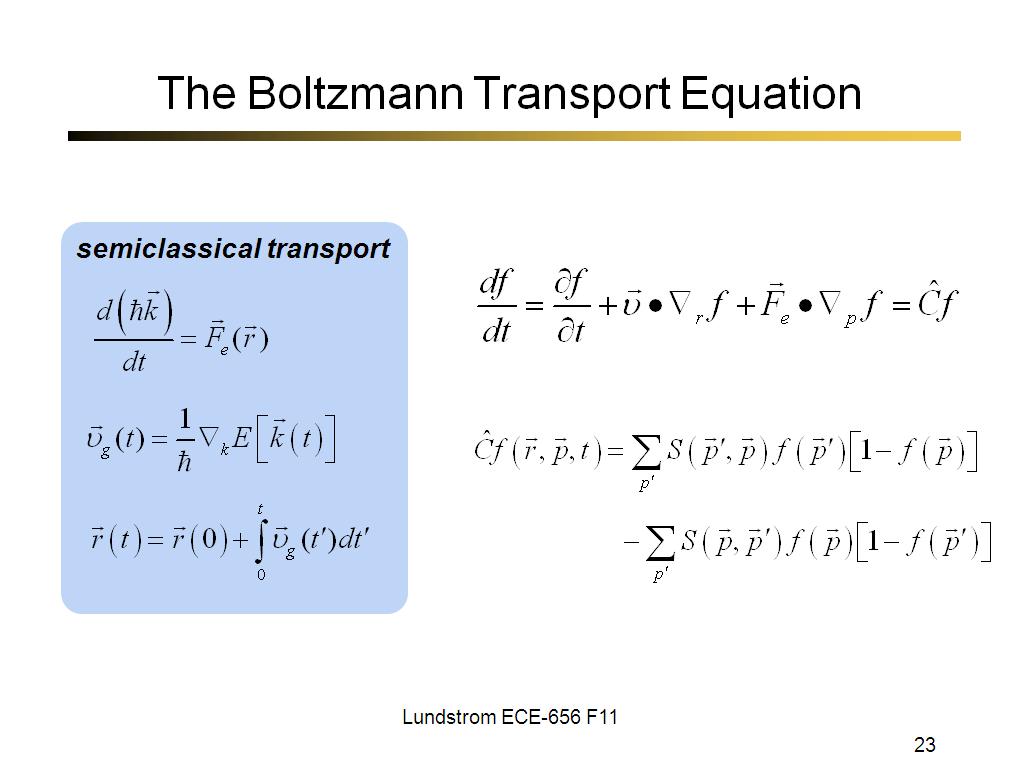 The Boltzmann Transport Equation