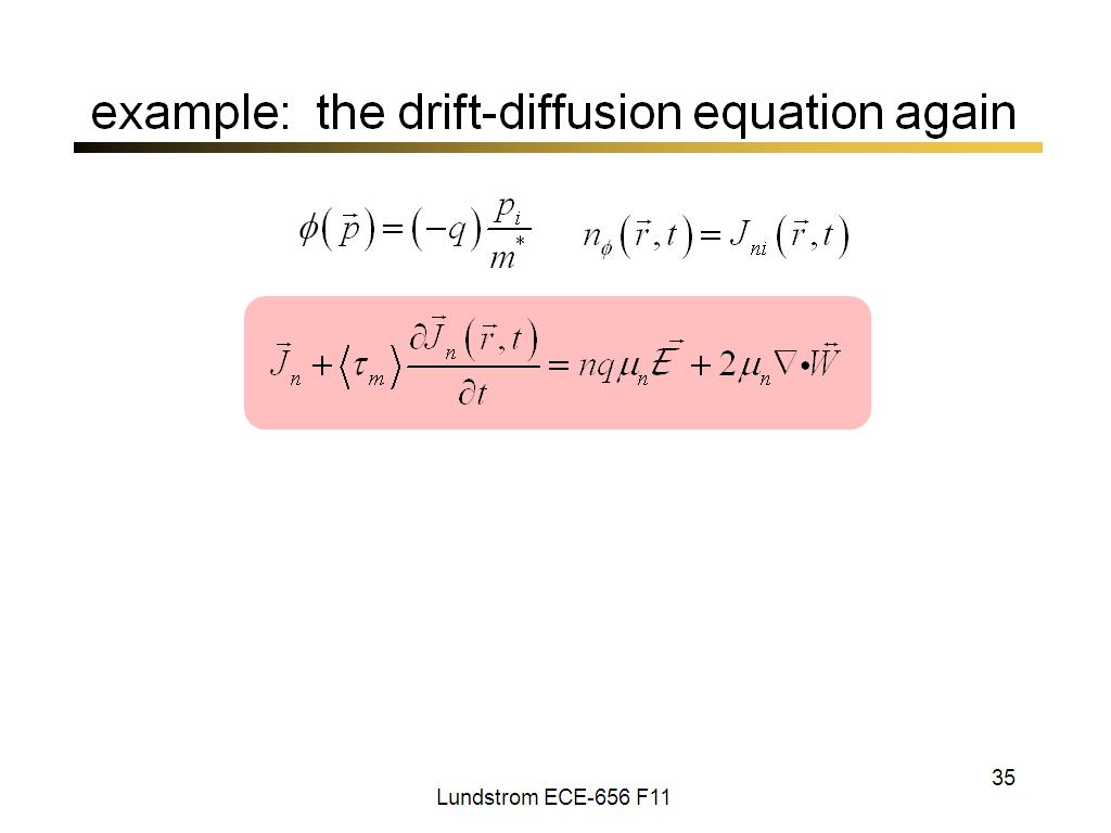 example: the drift-diffusion equation again