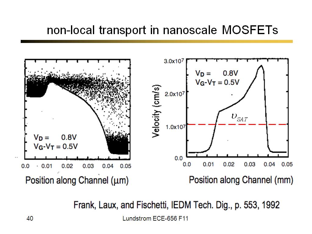 non-local transport in nanoscale MOSFETs