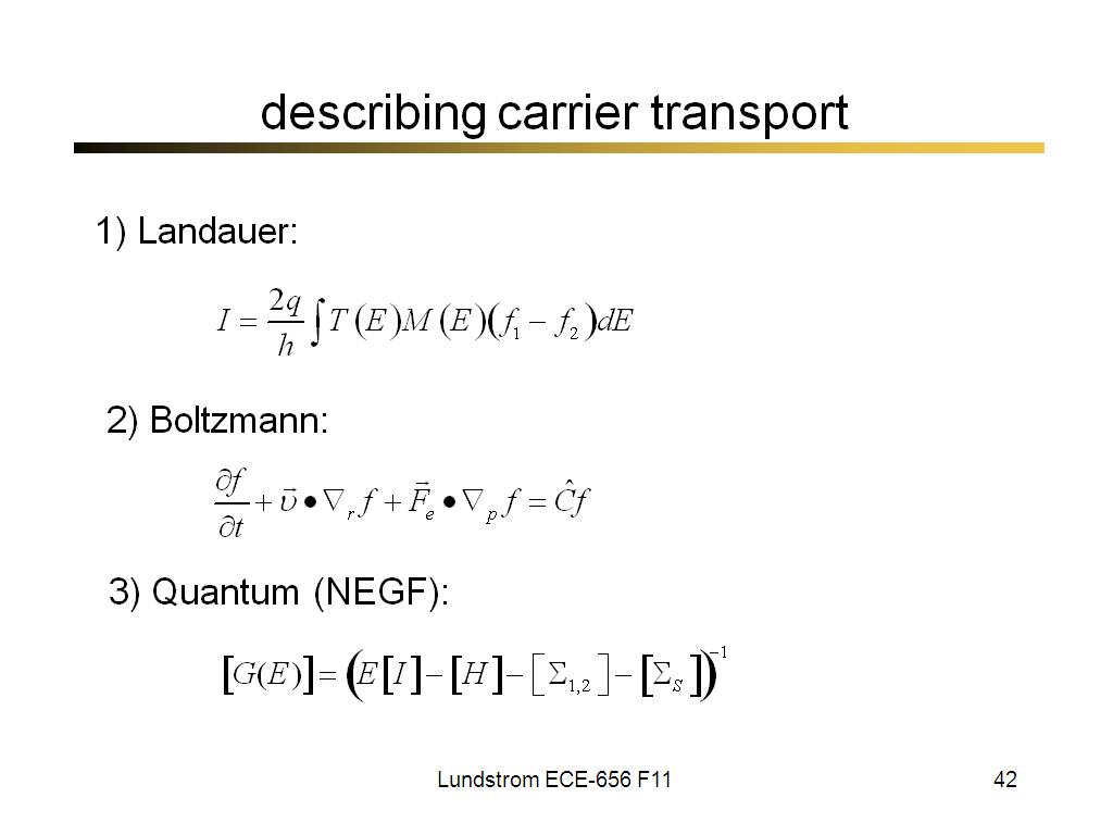 describing carrier transport