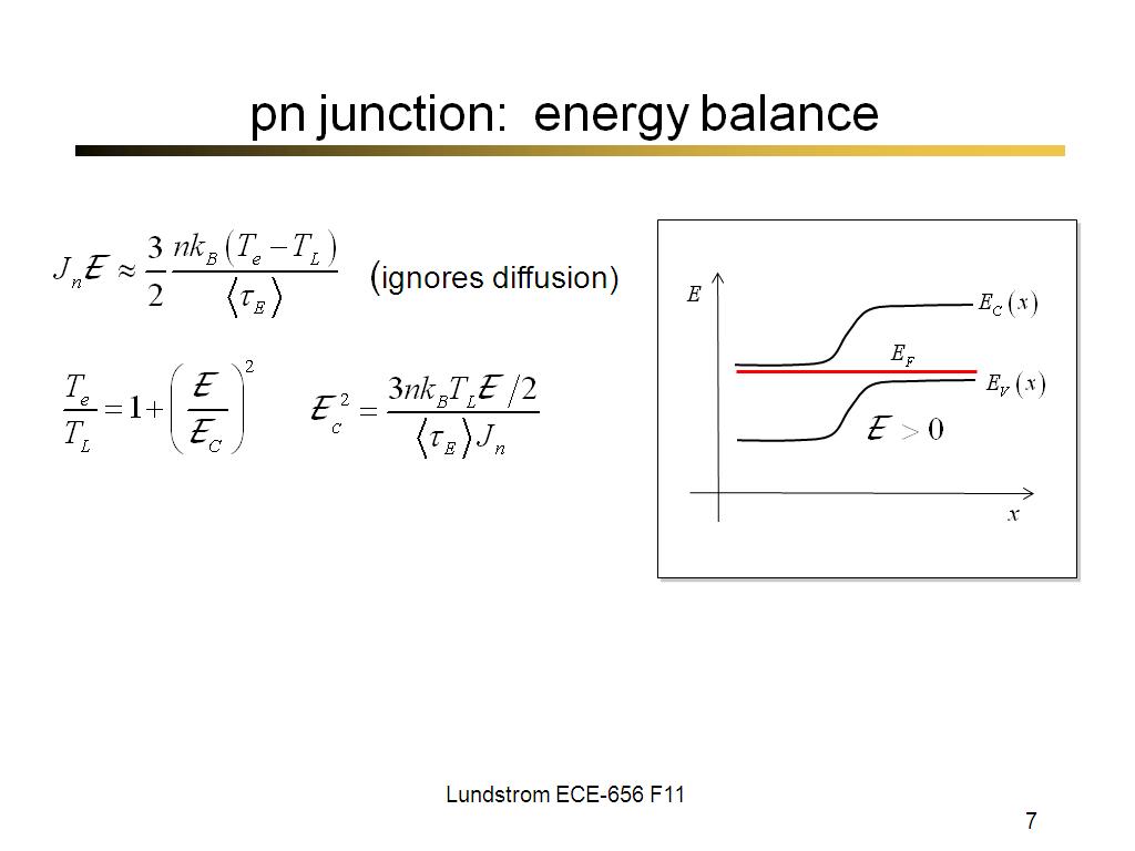 pn junction: energy balance
