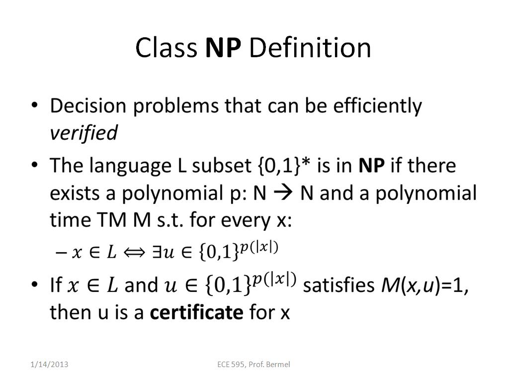 Class NP Definition