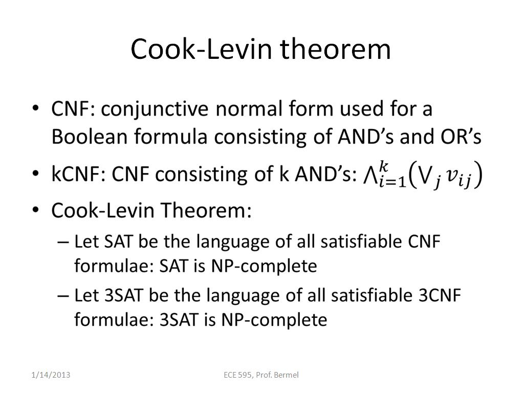 Cook-Levin theorem