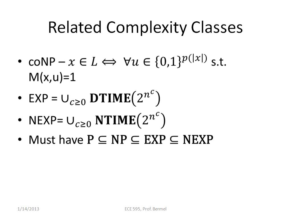 Related Complexity Classes