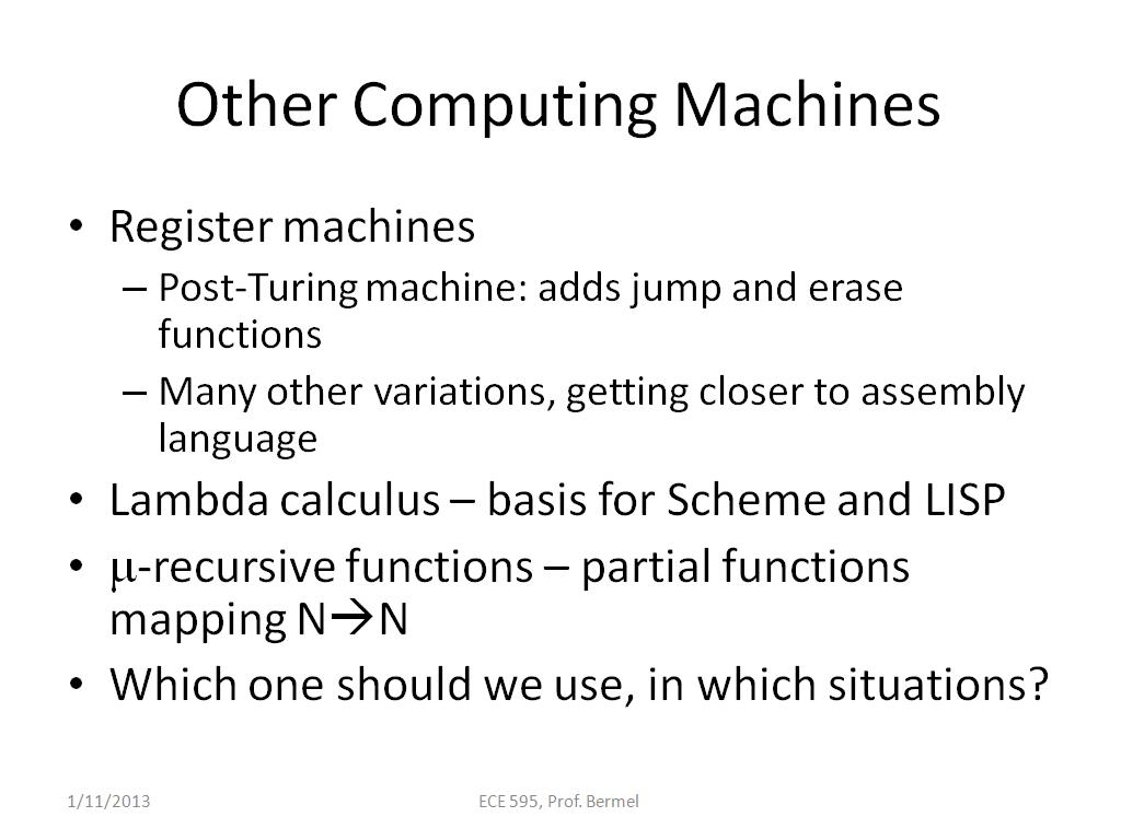 Other Computing Machines