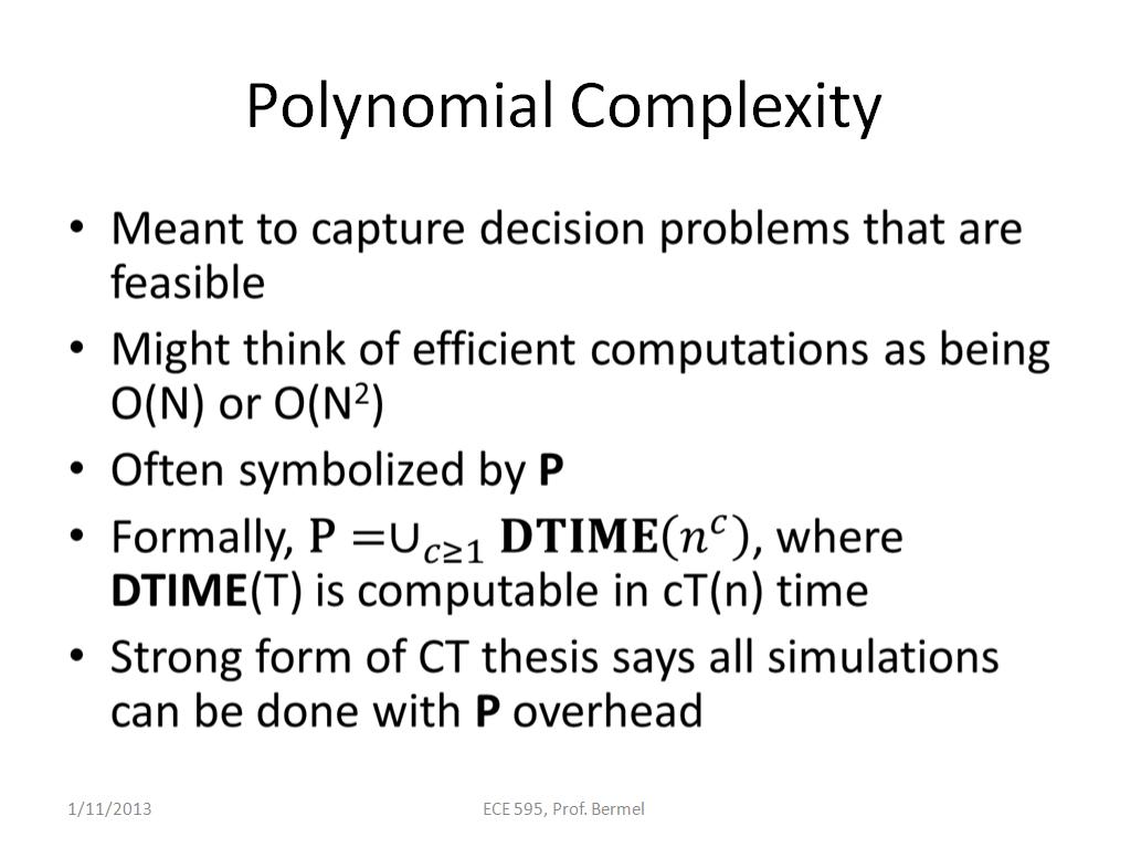 Polynomial Complexity