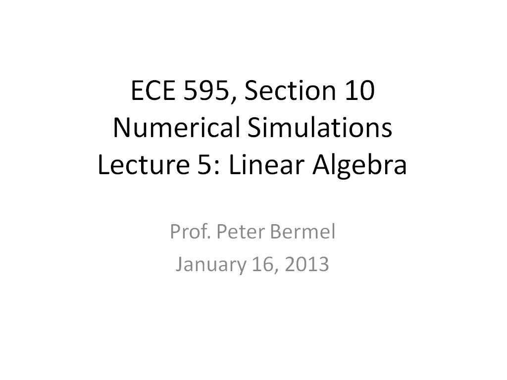 Lecture 5: Linear Algebra