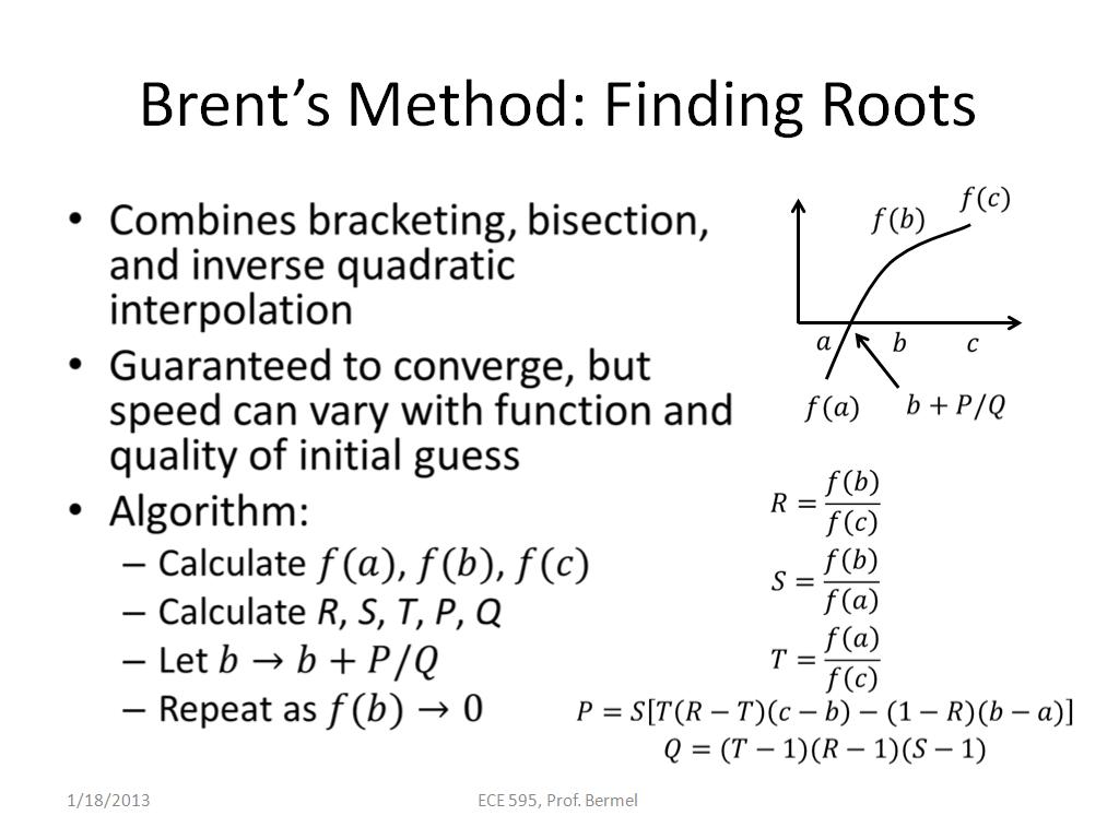 Brent’s Method: Finding Roots