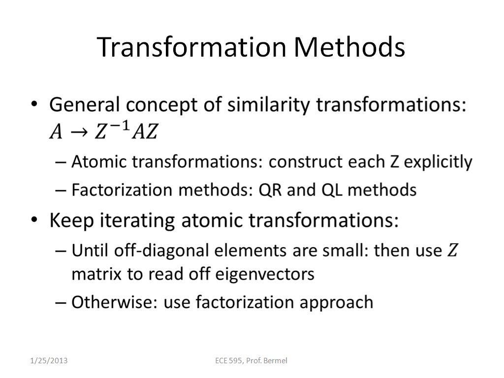 Transformation Methods