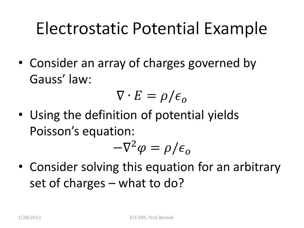 Electrostatic Potential Example