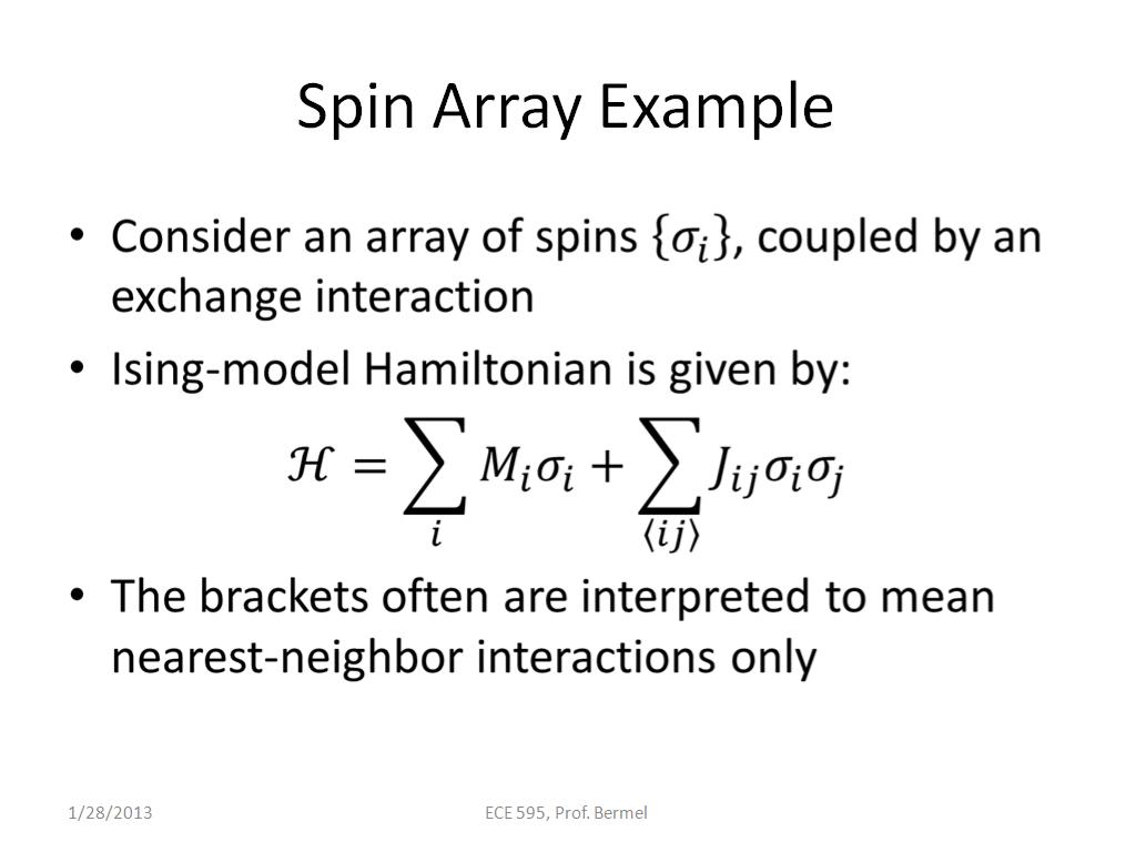 Spin Array Example