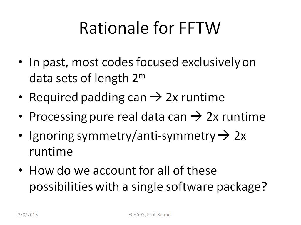 Rationale for FFTW