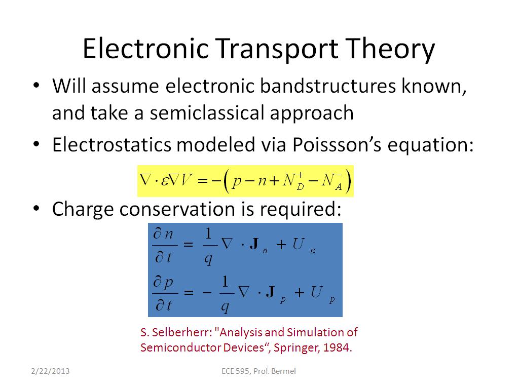 Electronic Transport Theory
