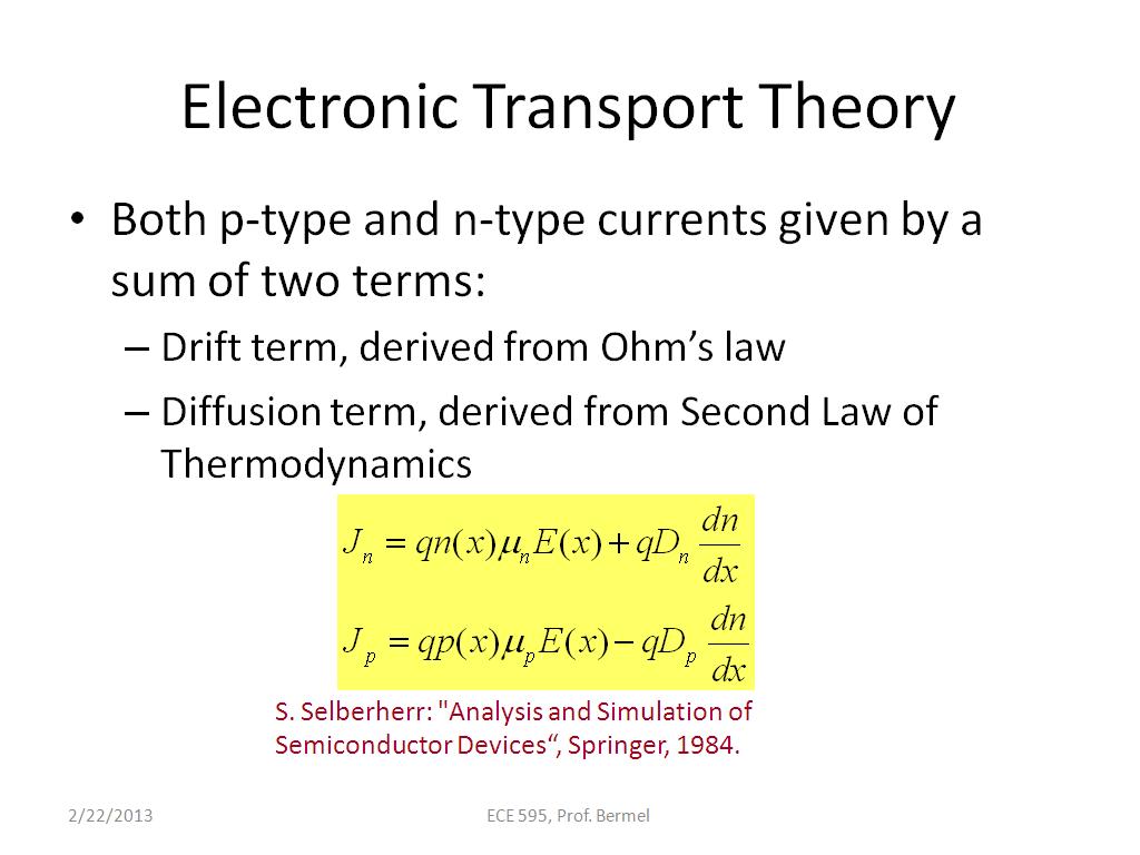 Electronic Transport Theory