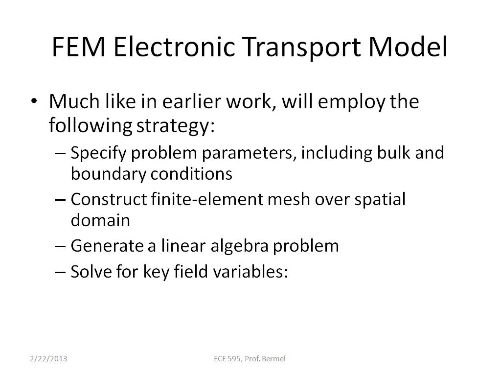 FEM Electronic Transport Model