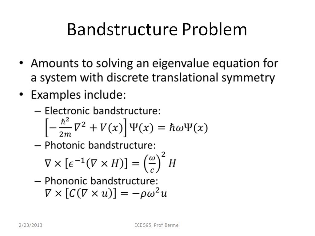 Bandstructure Problem
