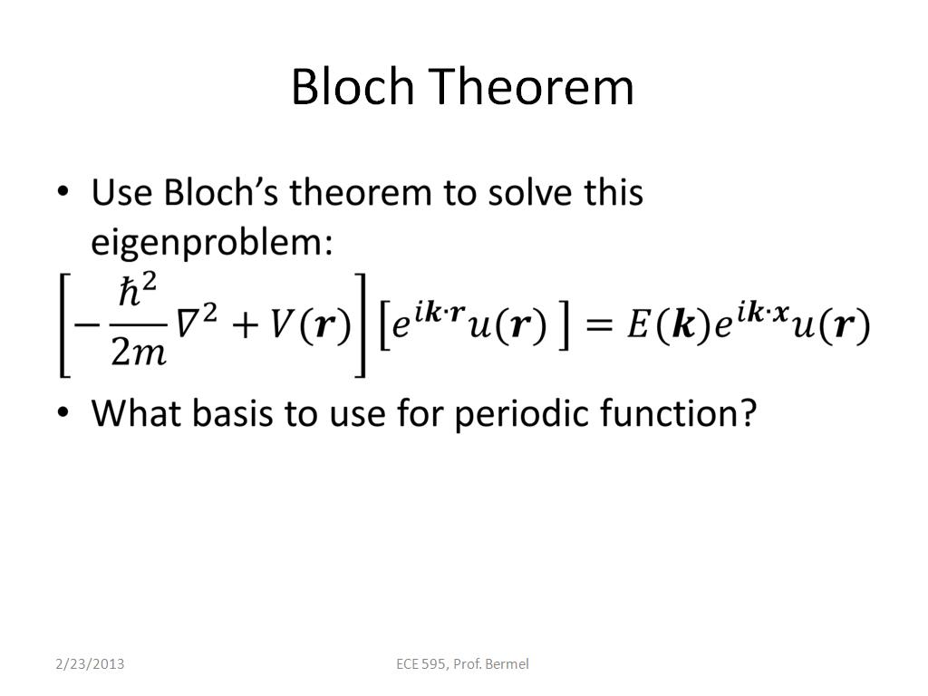 Bloch Theorem