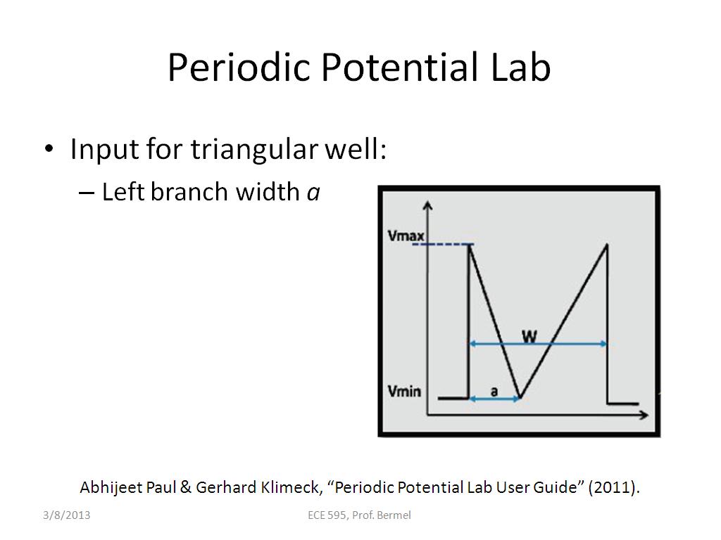 Periodic Potential Lab