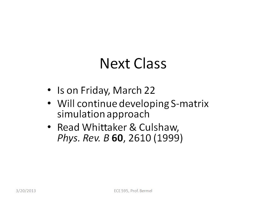 Next Class