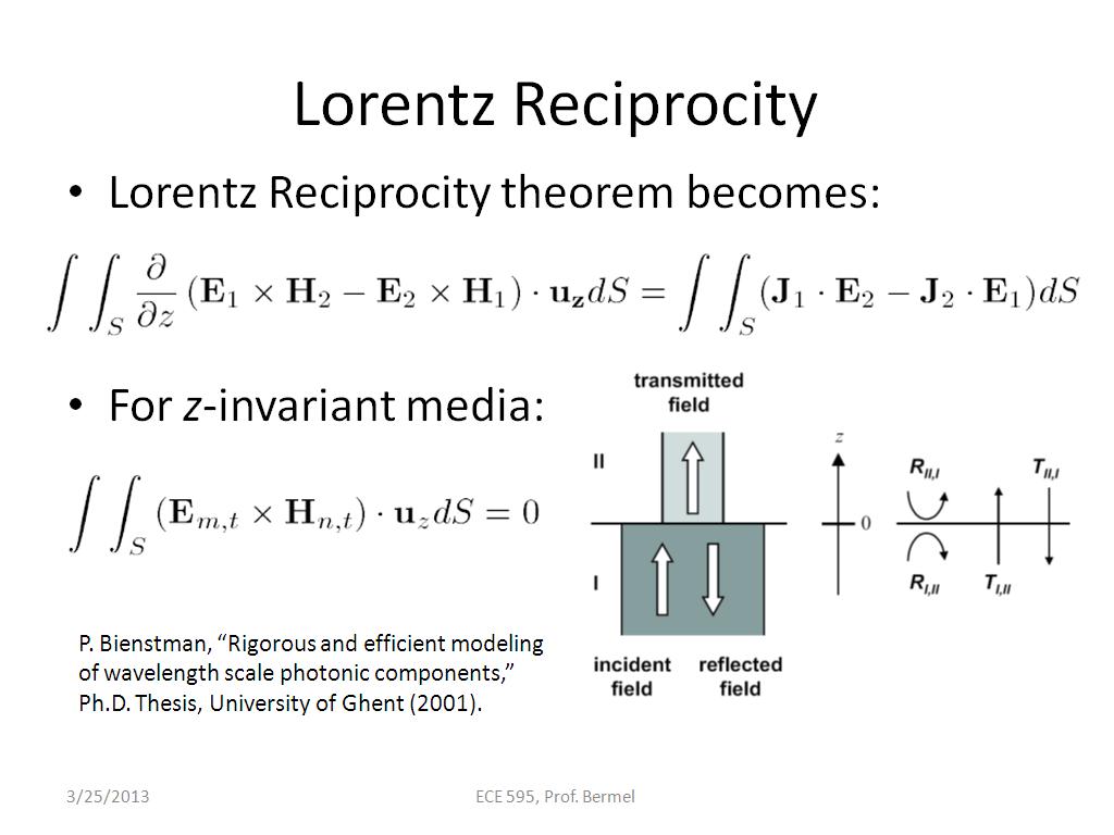 Lorentz Reciprocity