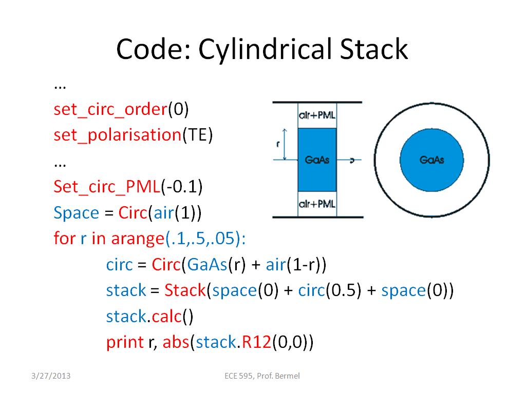 Code: Cylindrical Stack