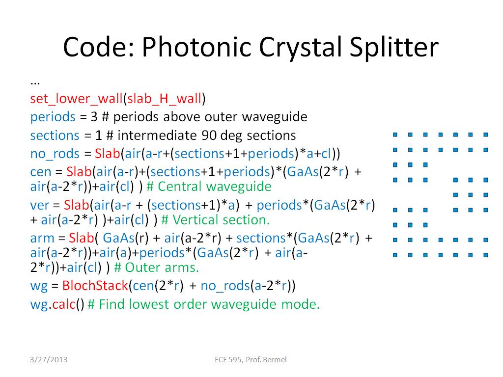 Code: Photonic Crystal Splitter