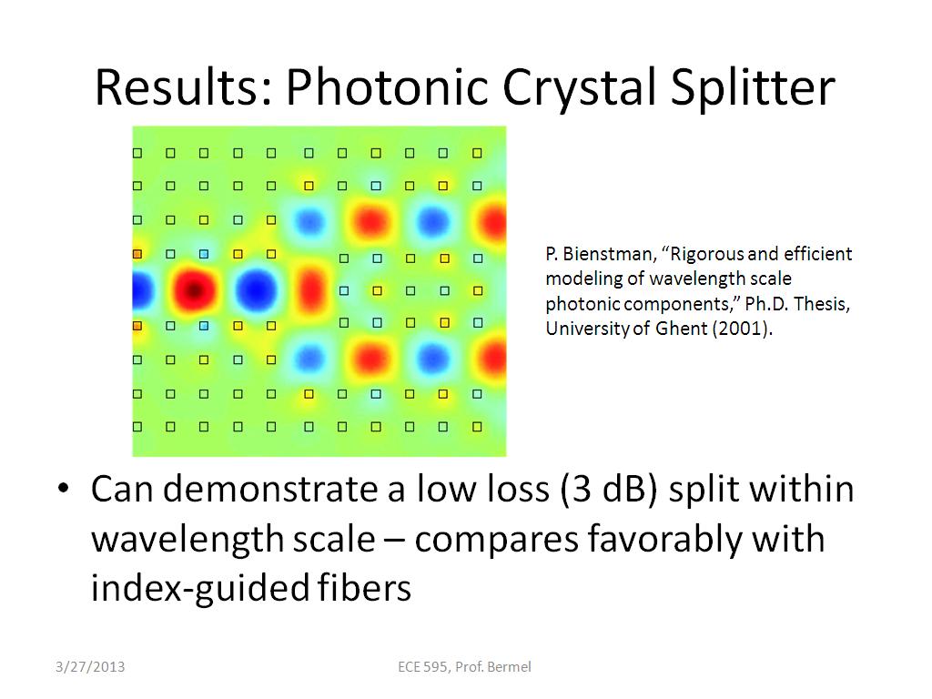 Results: Photonic Crystal Splitter