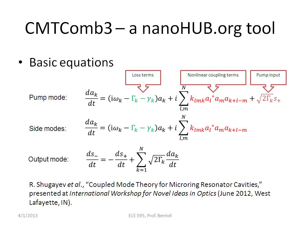 CMTComb3 – a nanoHUB.org tool