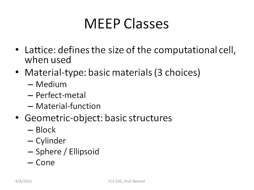 MEEP Classes