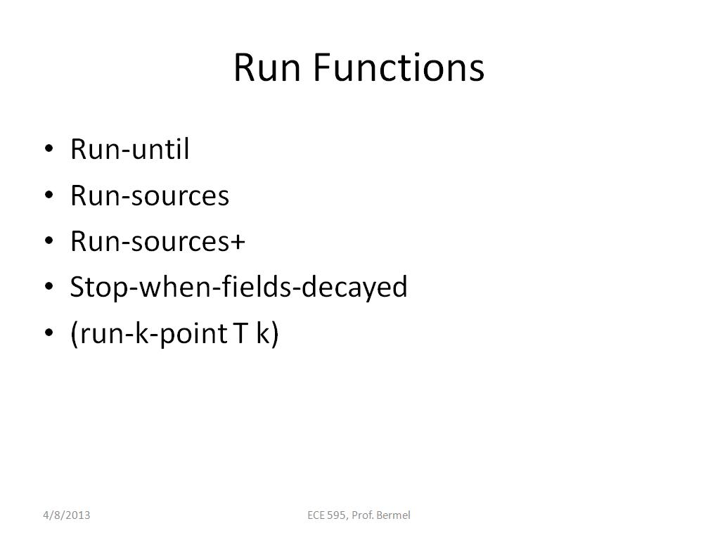 Run Functions