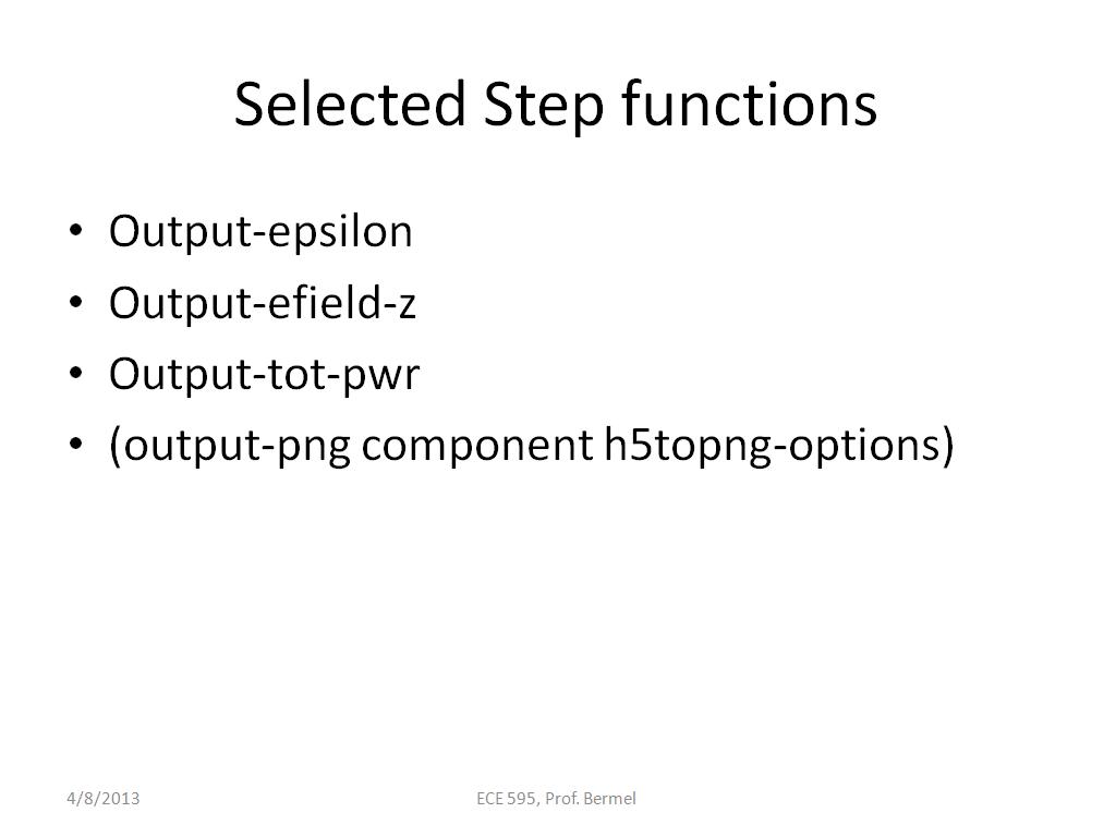 Selected Step functions