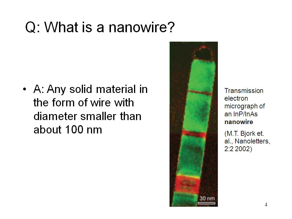 Q: What is a nanowire?