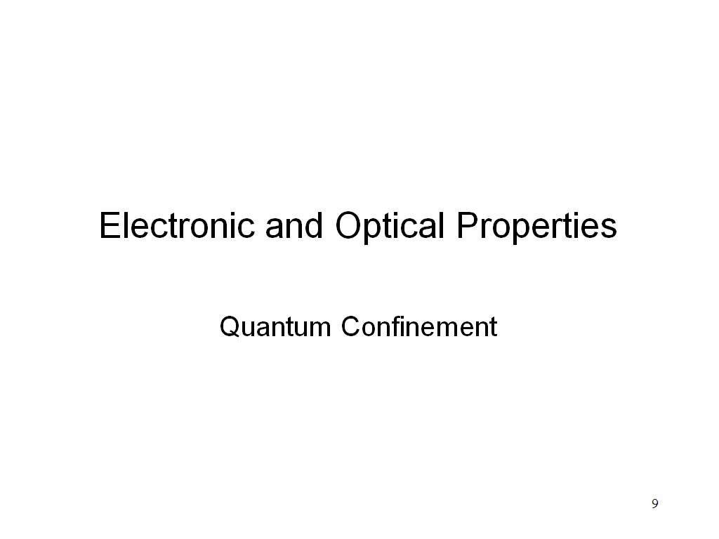 Electronic and Optical Properties