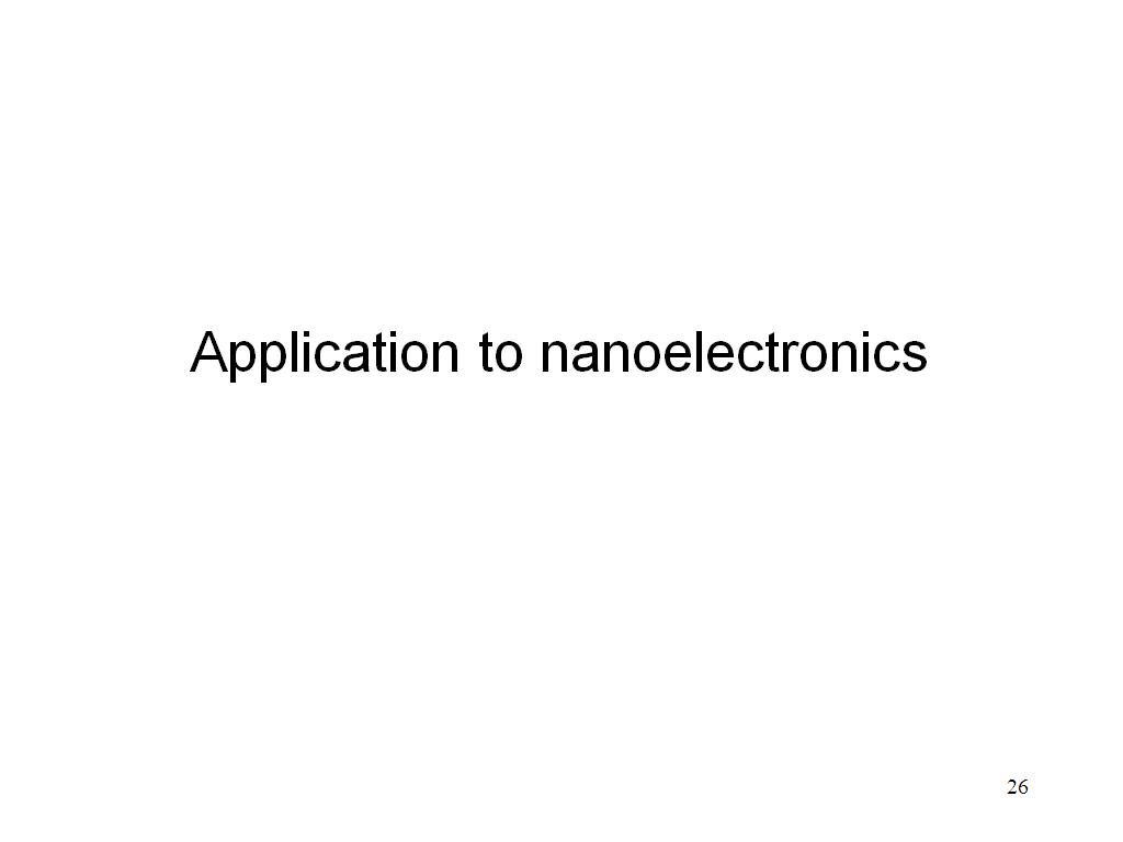 Application to nanoelectronics