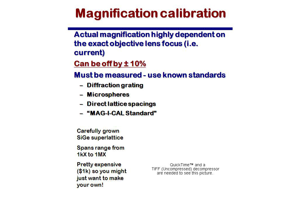 Magnification calibration