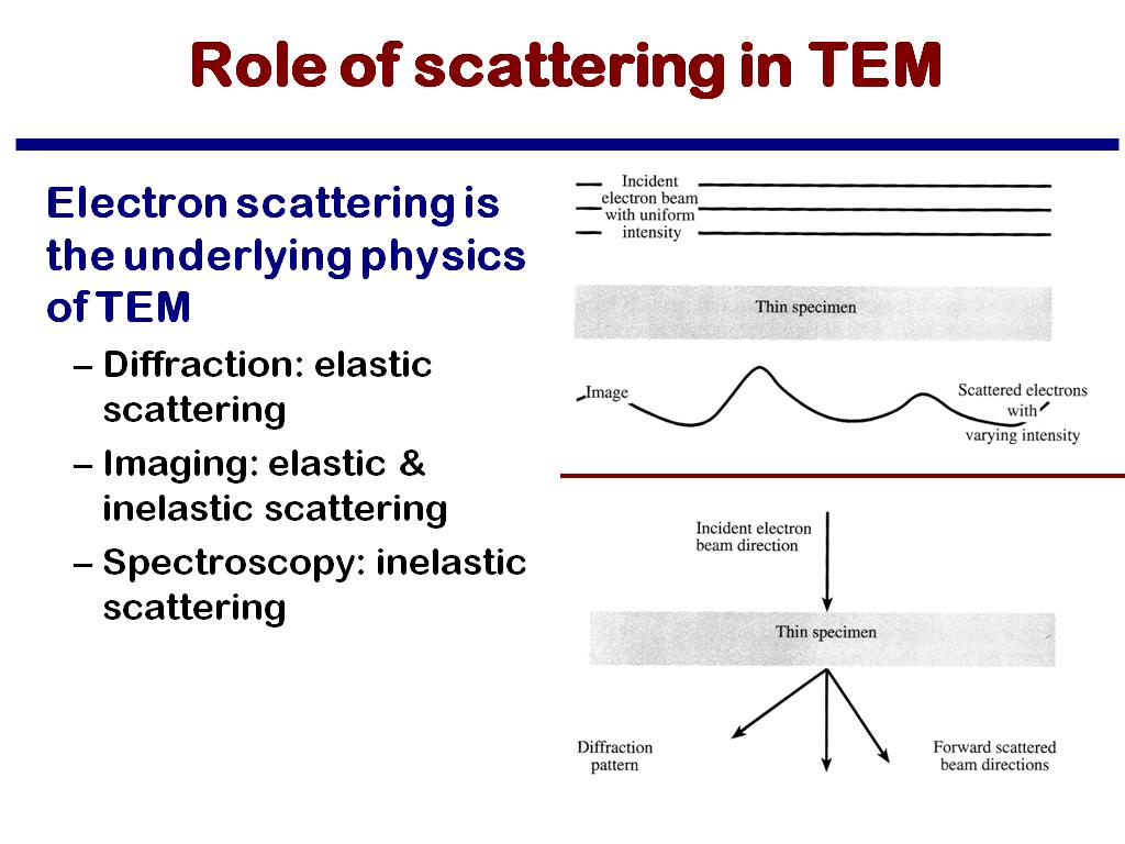 Role of scattering in TEM
