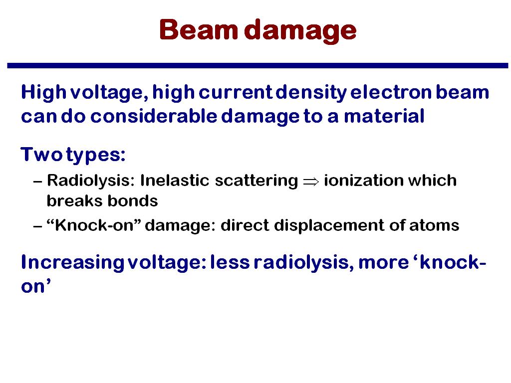 Beam damage