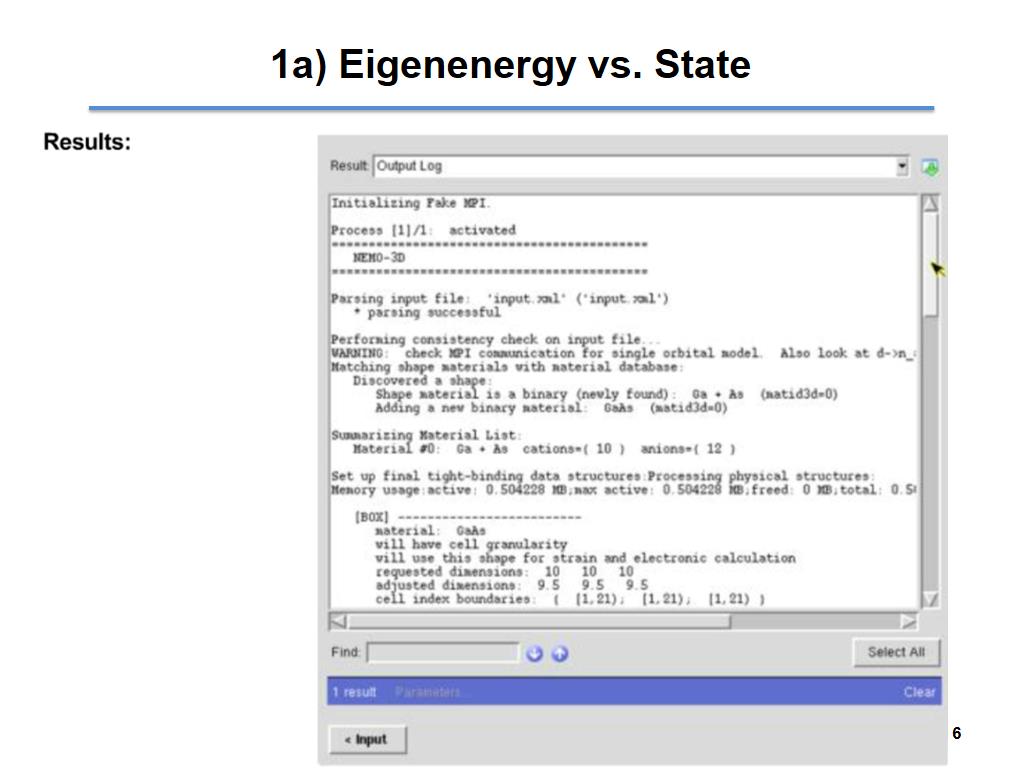 1a) Eigenenergy vs. State