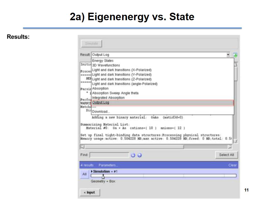 2a) Eigenenergy vs. State