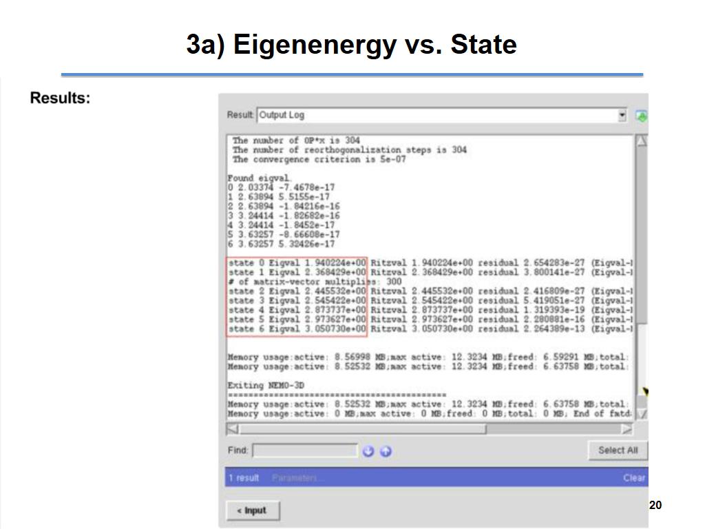 3a) Eigenenergy vs. State